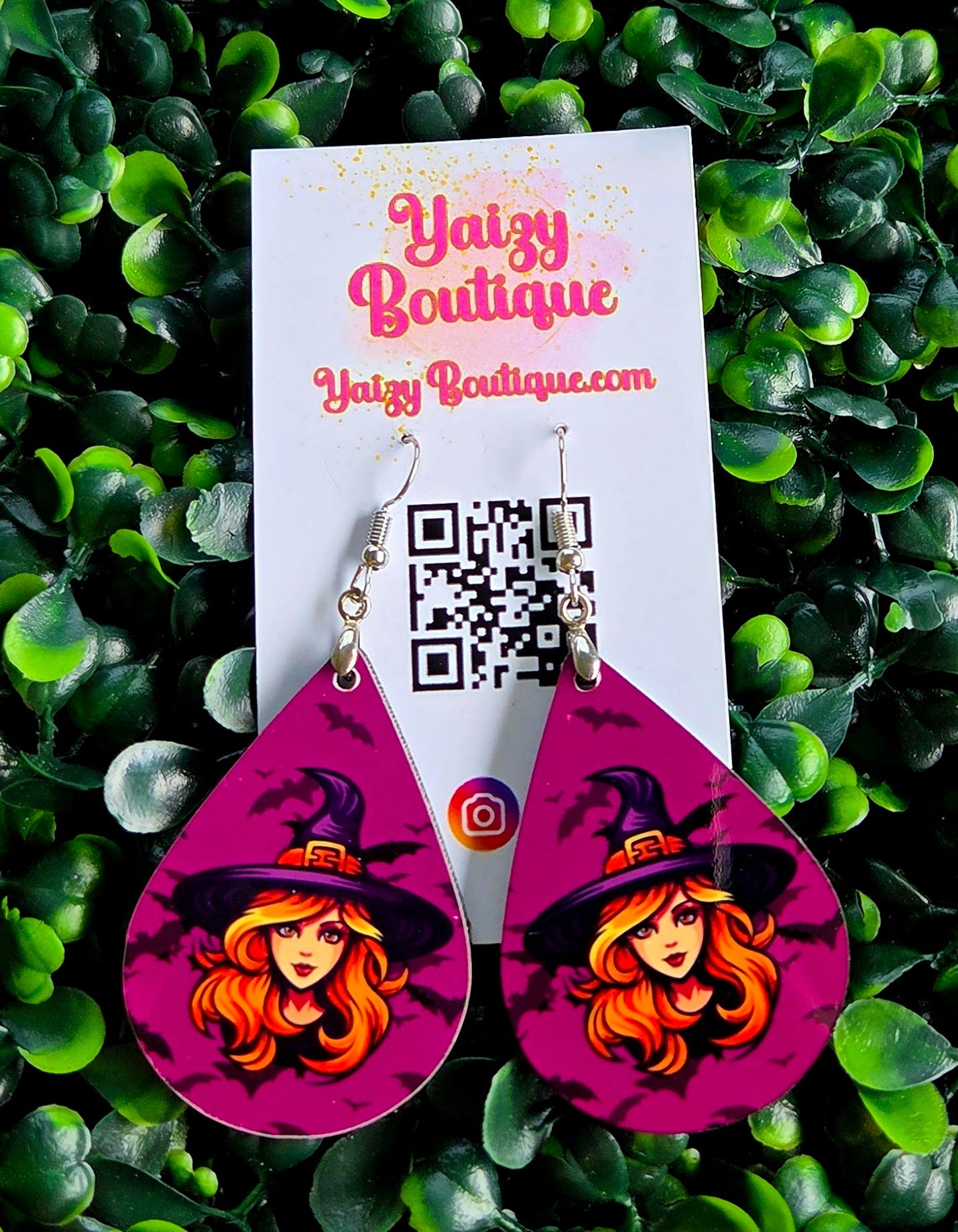Witch Teardrop Halloween Earrings – Handmade Lightweight Jewelry Yaizy Boutique