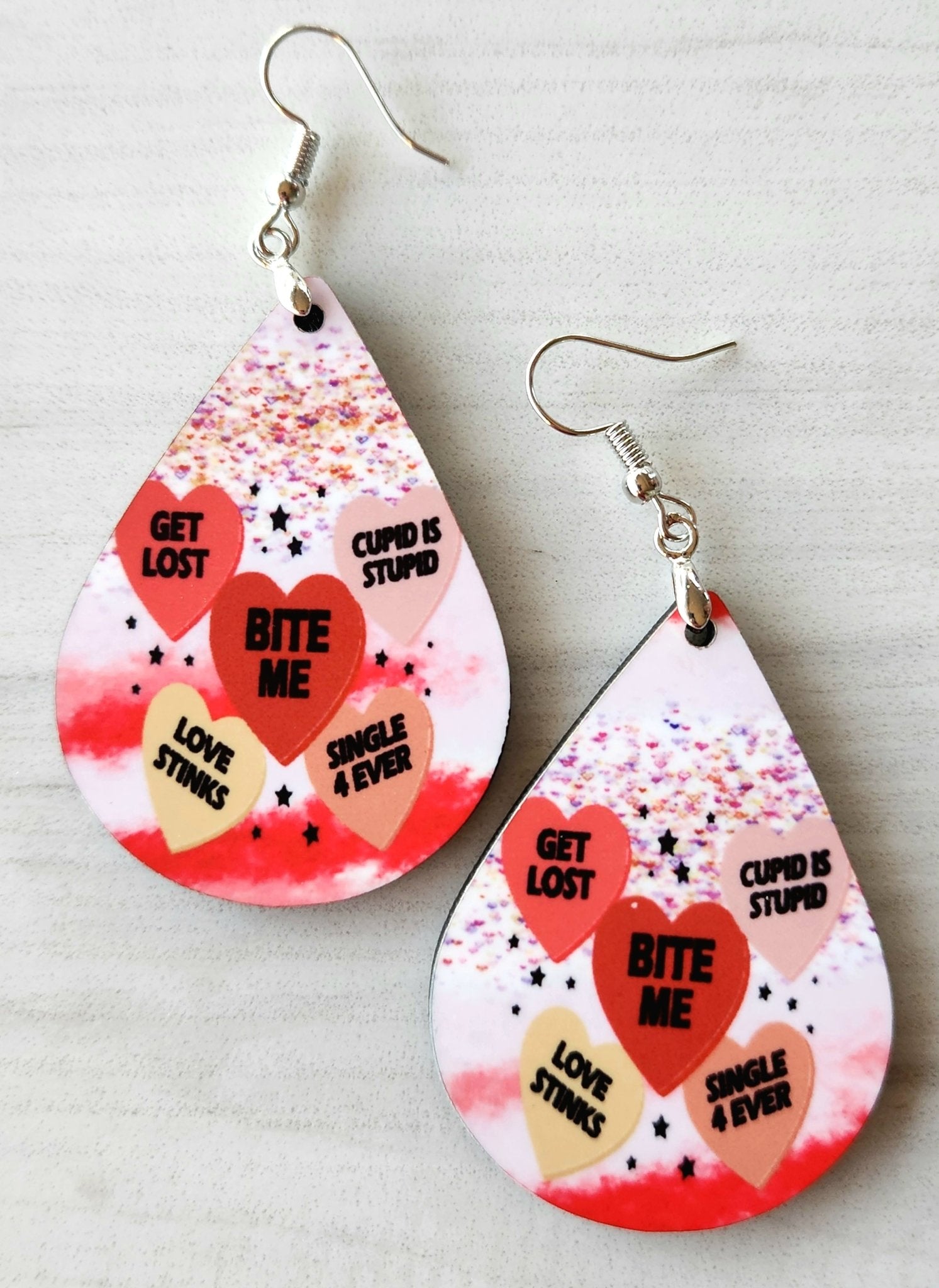 Hate Valentines Sublimate Earrings - Yaizy Boutique