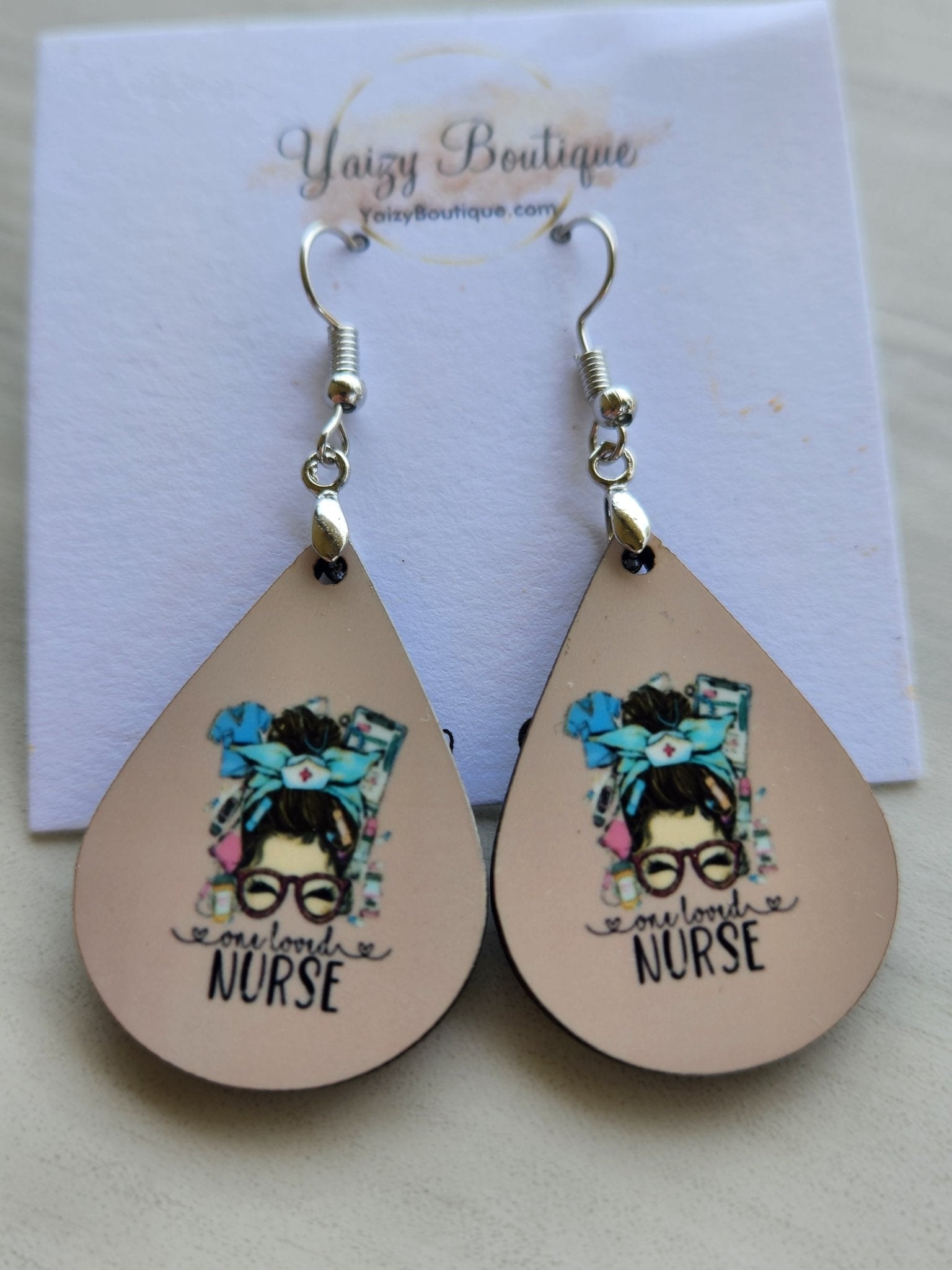 Messy Bun Nurse Handmade Earrings - Yaizy Boutique