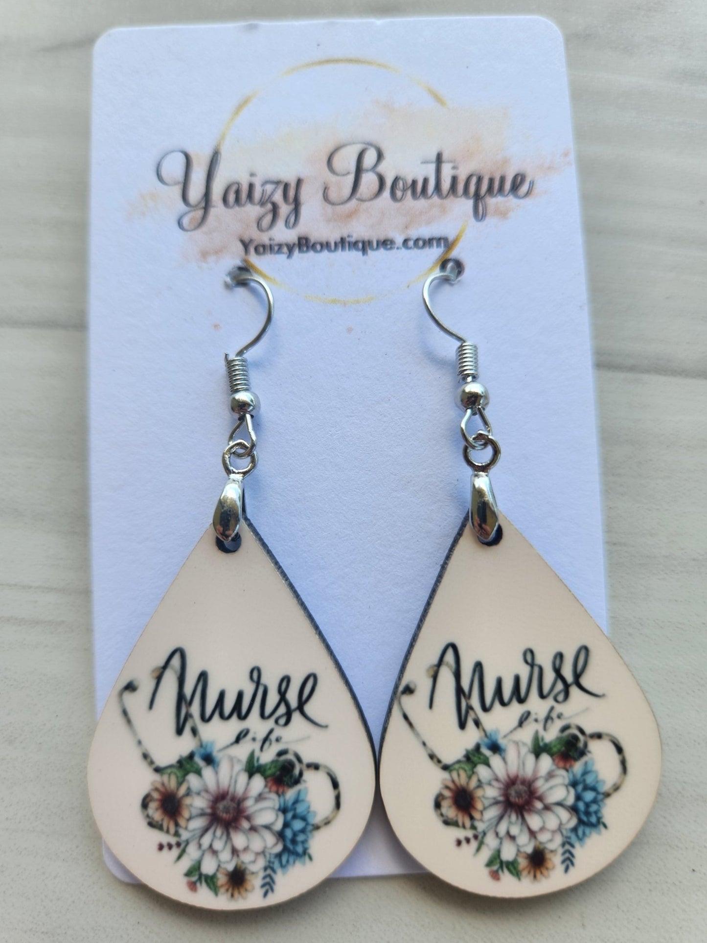 Nurse And Flowers Handmade Earrings - Yaizy Boutique