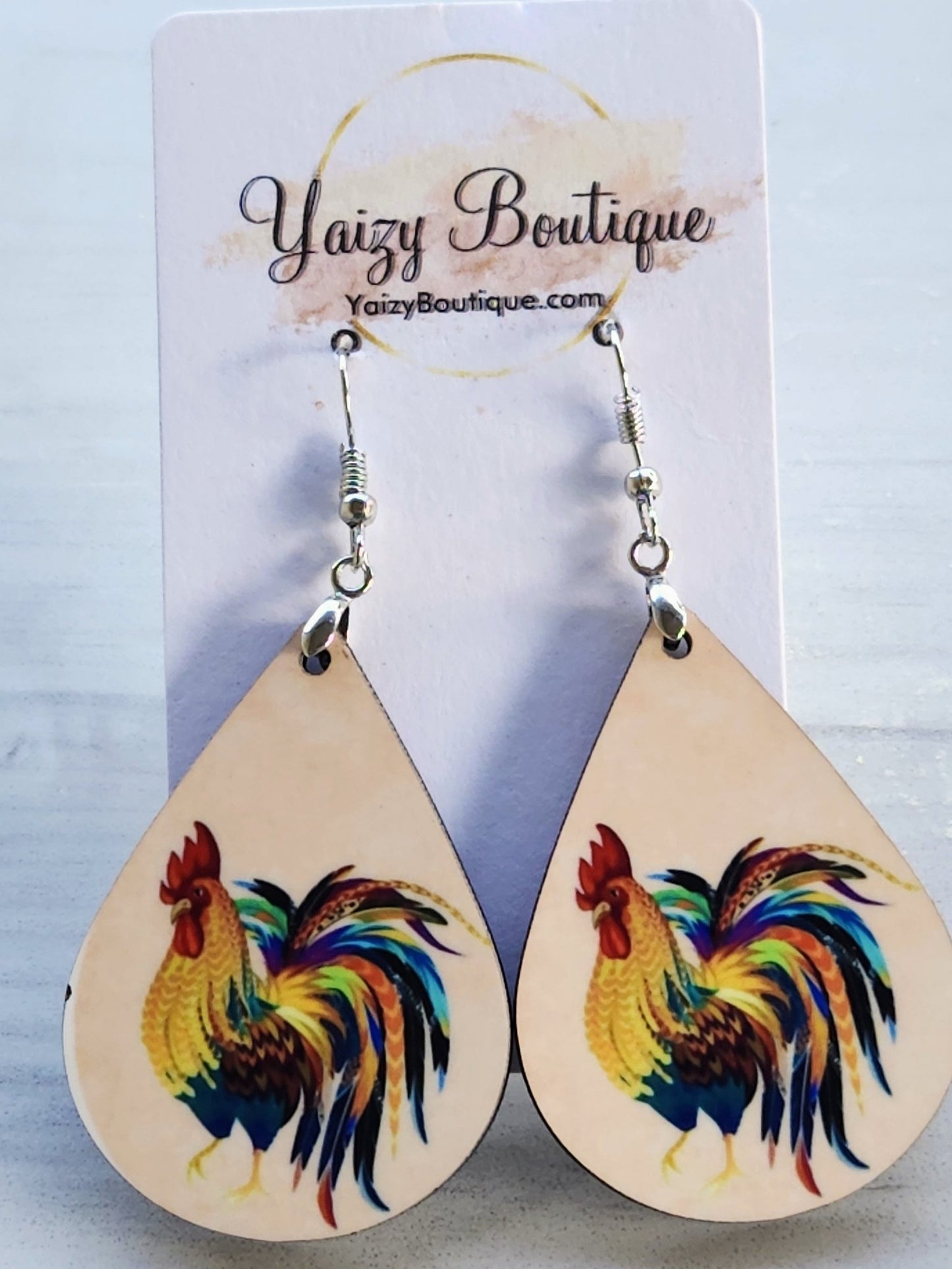 Rooster Handmade Earrings - Yaizy Boutique