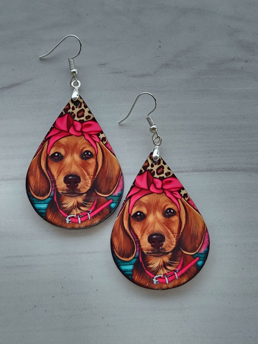 Weiner Dog Earrings - Yaizy Boutique